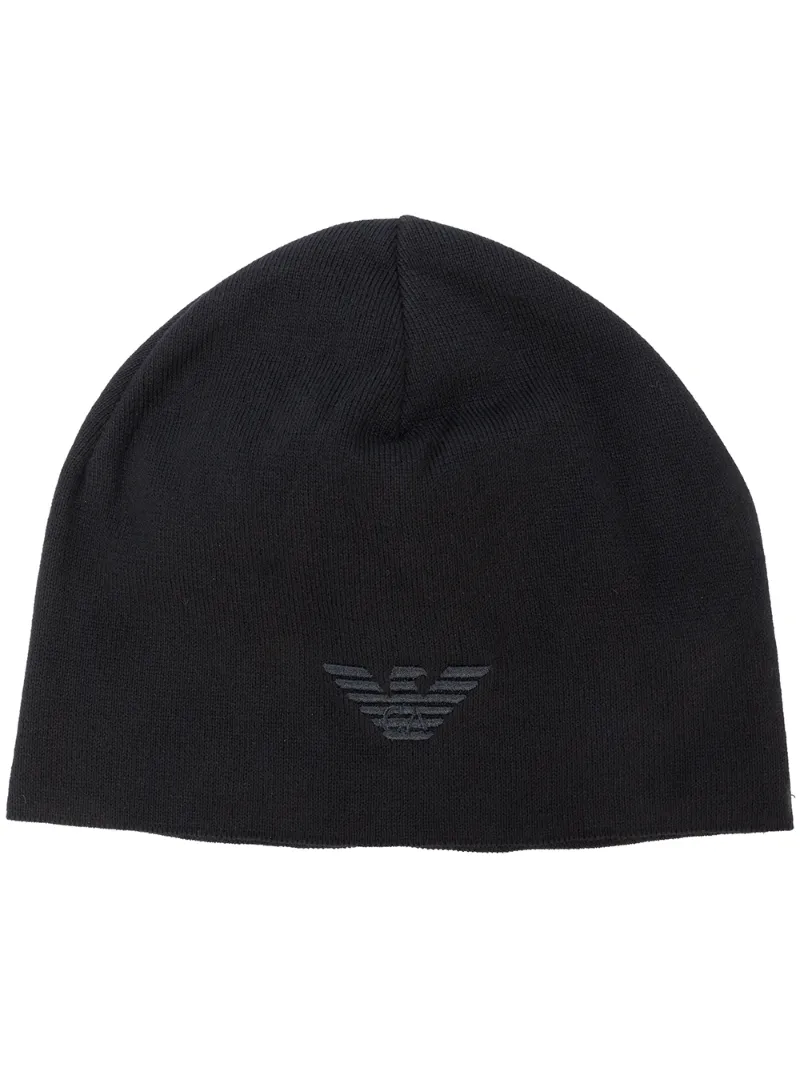 Emporio Armani вязаная шапка с логотипом